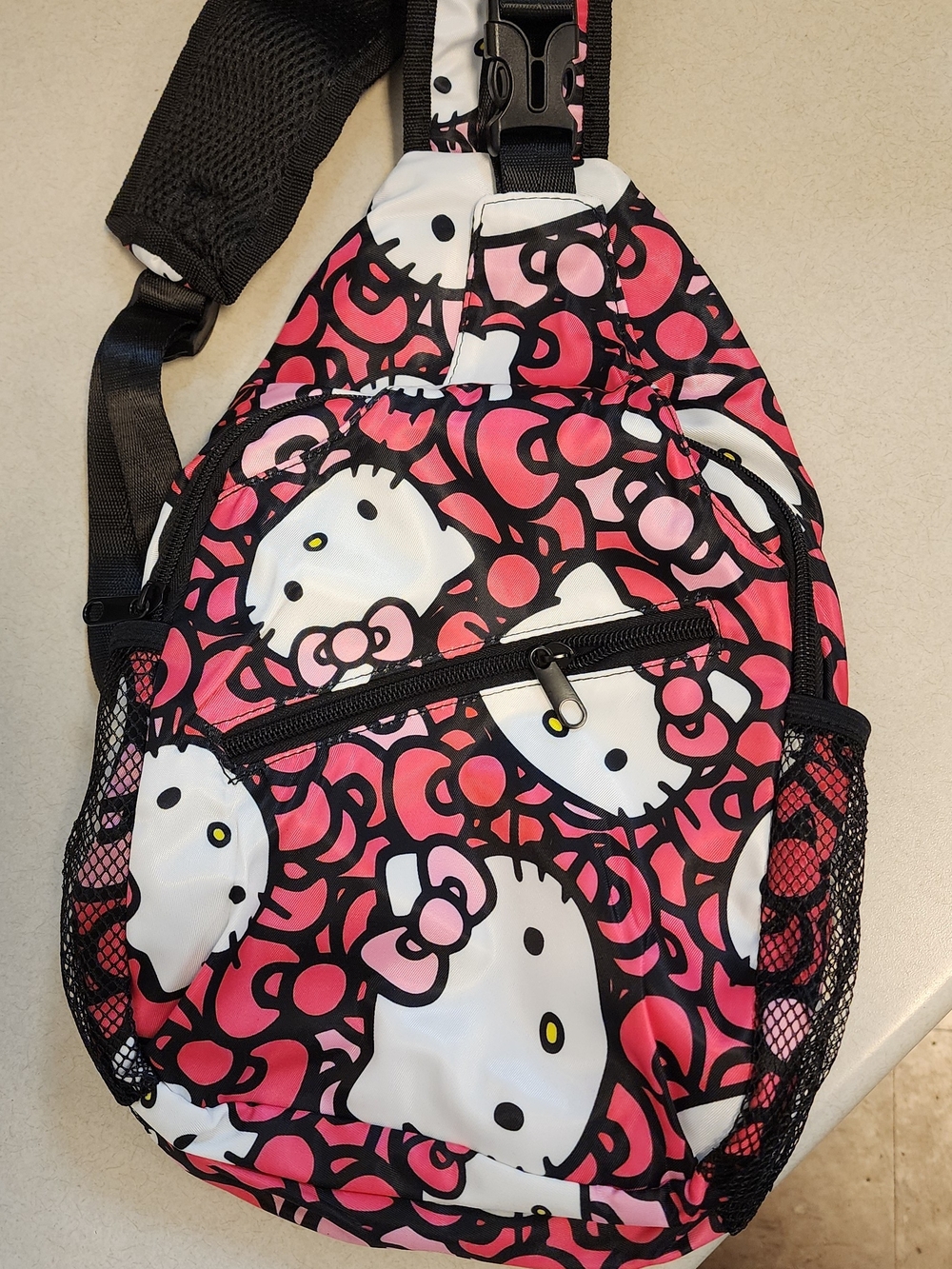 Hello Kitty Pink & Black Sling Backpack